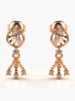 Valanova - Hallmarked 14K Gold and Certified Lab Grown Diamond 0.14Cts Rose Gold Drop Earrings