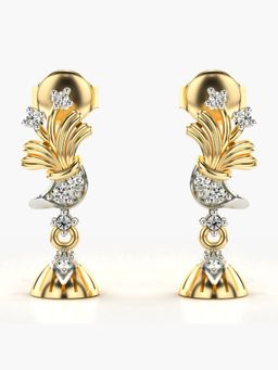 Valanova - Hallmarked 14K Gold and Certified Lab Grown Diamond 0.16Cts Gold Drop Earrings