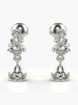 Valanova - Hallmarked 18K Gold and Certified Lab Grown Diamond 0.18Cts Silver Drop Earrings