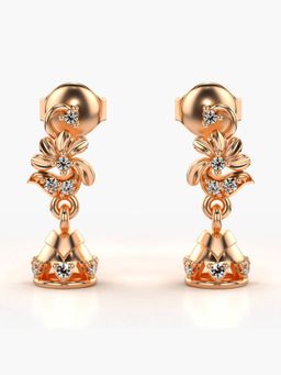 Valanova - Hallmarked 18K Gold and Certified Lab Grown Diamond 0.18Cts Rose Gold Drop Earrings