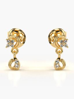 Valanova - Hallmarked 14K Gold and Certified Lab Grown Diamond 0.11Cts Gold Drop Earrings