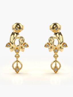Valanova - Hallmarked 14K Gold and Certified Lab Grown Diamond 0.12Cts Gold Drop Earrings