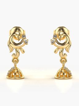 Valanova - Hallmarked 18K Gold and Certified Lab Grown Diamond 0.09Cts Gold Drop Earrings