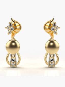 Valanova - Hallmarked 14K Gold and Certified Lab Grown Diamond 0.16Cts Gold Drop Earrings