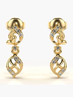 Valanova - Hallmarked 14K Gold and Certified Lab Grown Diamond 0.12Cts Gold Drop Earrings