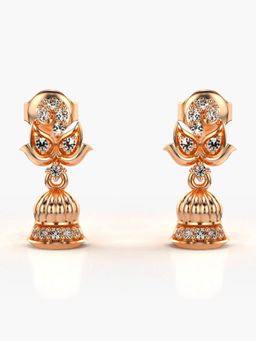 Valanova - Hallmarked 14K Gold and Certified Lab Grown Diamond 0.25Cts Rose Gold Drop Earrings