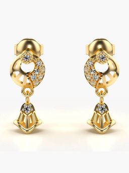 Valanova - Hallmarked 14K Gold and Certified Lab Grown Diamond 0.16Cts Gold Drop Earrings