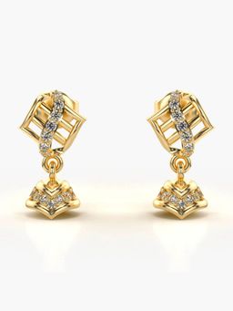 Valanova - Hallmarked 14K Gold and Certified Lab Grown Diamond 0.24Cts Gold Drop Earrings
