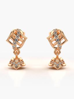 Valanova - Hallmarked 14K Gold and Certified Lab Grown Diamond 0.24Cts Rose Gold Drop Earrings