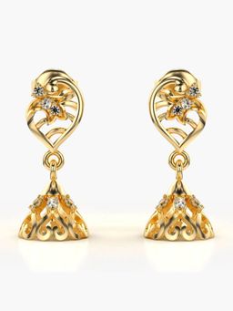 Valanova - Hallmarked 14K Gold and Certified Lab Grown Diamond 0.14Cts Gold Drop Earrings