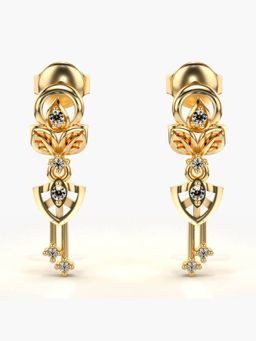 Valanova - Hallmarked 14K Gold and Certified Lab Grown Diamond 0.10Cts Gold Drop Earrings