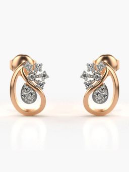 Valanova - Hallmarked 18K Gold and Certified Lab Grown Diamond 0.18Cts Rose Gold Studs Earrings