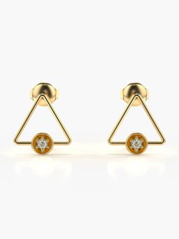 Valanova - Hallmarked 14K Gold and Certified Lab Grown Diamond 0.07Cts Gold Studs Earrings