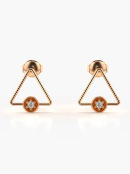 Valanova - Hallmarked 14K Gold and Certified Lab Grown Diamond 0.07Cts Rose Gold Studs Earrings