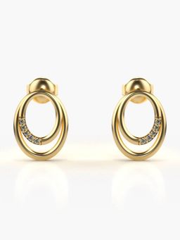 Valanova - Hallmarked 18K Gold and Certified Lab Grown Diamond 0.06Cts Gold Studs Earrings