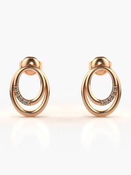 Valanova - Hallmarked 14K Gold and Certified Lab Grown Diamond 0.06Cts Rose Gold Studs Earrings