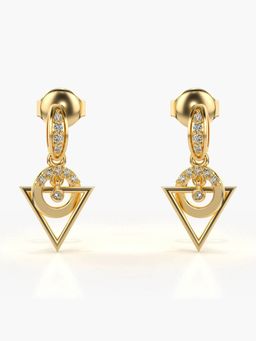 Valanova - Hallmarked 14K Gold and Certified Lab Grown Diamond 0.12Cts Gold Drop Earrings