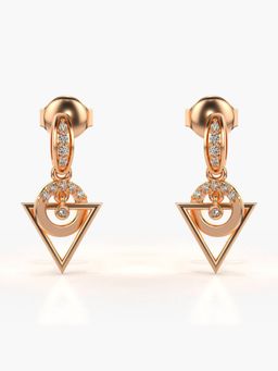 Valanova - Hallmarked 14K Gold and Certified Lab Grown Diamond 0.12Cts Rose Gold Drop Earrings