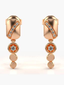 Valanova - Hallmarked 18K Gold and Certified Lab Grown Diamond 0.11Cts Rose Gold Drop Earrings