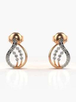 Valanova - Hallmarked 14K Gold and Certified Lab Grown Diamond 0.21Cts Rose Gold Studs Earrings