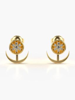 Valanova - Hallmarked 18K Gold and Certified Lab Grown Diamond 0.13Cts Gold Studs Earrings