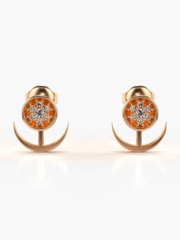 Valanova - Hallmarked 18K Gold and Certified Lab Grown Diamond 0.13Cts Rose Gold Studs Earrings
