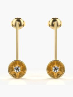 Valanova - Hallmarked 14K Gold and Certified Lab Grown Diamond 0.14Cts Gold Drop Earrings