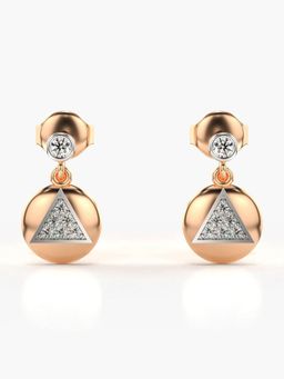 Valanova - Hallmarked 14K Gold and Certified Lab Grown Diamond 0.16Cts Rose Gold Drop Earrings