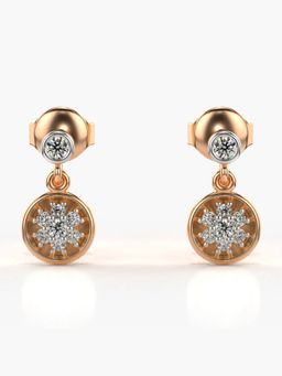 Valanova - Hallmarked 14K Gold and Certified Lab Grown Diamond 0.20Cts Rose Gold Drop Earrings