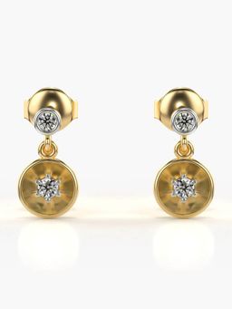 Valanova - Hallmarked 14K Gold and Certified Lab Grown Diamond 0.16Cts Gold Drop Earrings