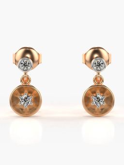 Valanova - Hallmarked 14K Gold and Certified Lab Grown Diamond 0.16Cts Rose Gold Drop Earrings