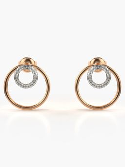 Valanova - Hallmarked 14K Gold and Certified Lab Grown Diamond 0.19Cts Rose Gold Studs Earrings