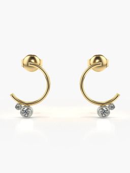 Valanova - Hallmarked 18K Gold and Certified Lab Grown Diamond 0.16Cts Gold Studs Earrings