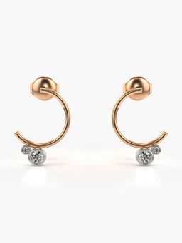 Valanova - Hallmarked 14K Gold and Certified Lab Grown Diamond 0.16Cts Rose Gold Studs Earrings