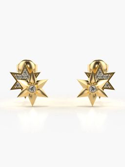 Valanova - Hallmarked 18K Gold and Certified Lab Grown Diamond 0.13Cts Gold Studs Earrings