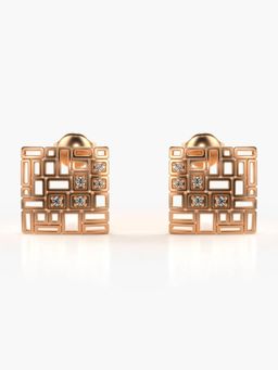 Valanova - Hallmarked 18K Gold and Certified Lab Grown Diamond 0.08Cts Rose Gold Studs Earrings
