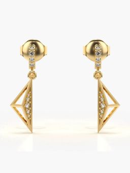 Valanova - Hallmarked 14K Gold and Certified Lab Grown Diamond 0.12Cts Gold Drop Earrings