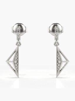 Valanova - Hallmarked 14K Gold and Certified Lab Grown Diamond 0.12Cts Silver Drop Earrings