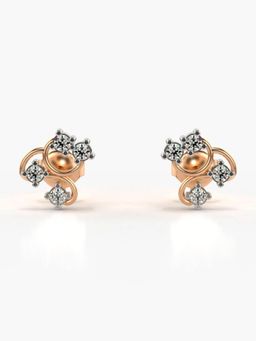 Valanova - Hallmarked 18K Gold and Certified Lab Grown Diamond 0.36Cts Rose Gold Studs Earrings