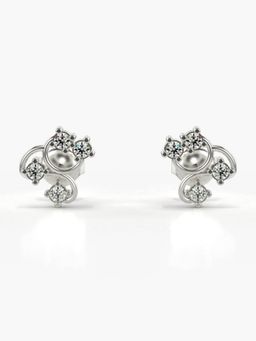 Valanova - Hallmarked 14K Gold and Certified Lab Grown Diamond 0.36Cts Silver Studs Earrings