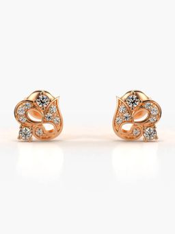 Valanova - Hallmarked 14K Gold and Certified Lab Grown Diamond 0.26Cts Rose Gold Studs Earrings