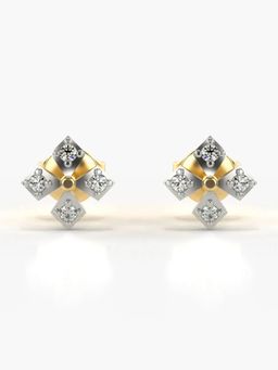 Valanova - Hallmarked 18K Gold and Certified Lab Grown Diamond 0.11Cts Gold Studs Earrings
