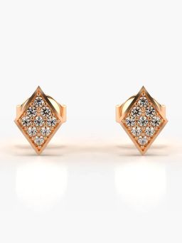 Valanova - Hallmarked 18K Gold and Certified Lab Grown Diamond 0.13Cts Rose Gold Studs Earrings