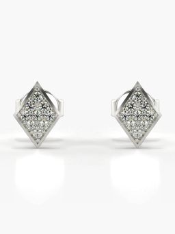 Valanova - Hallmarked 14K Gold and Certified Lab Grown Diamond 0.13Cts Silver Studs Earrings