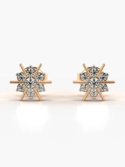 Valanova - Hallmarked 18K Gold and Certified Lab Grown Diamond 0.24Cts Rose Gold Studs Earrings