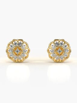 Valanova - Hallmarked 18K Gold and Certified Lab Grown Diamond 0.21Cts Gold Studs Earrings