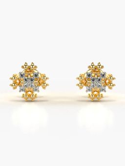 Valanova - Hallmarked 14K Gold and Certified Lab Grown Diamond 0.11Cts Gold Studs Earrings