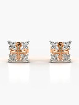 Valanova - Hallmarked 14K Gold and Certified Lab Grown Diamond 0.18Cts Rose Gold Studs Earrings