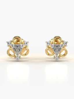 Valanova - Hallmarked 18K Gold and Certified Lab Grown Diamond 0.12Cts Gold Studs Earrings