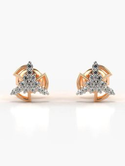 Valanova - Hallmarked 18K Gold and Certified Lab Grown Diamond 0.17Cts Rose Gold Studs Earrings